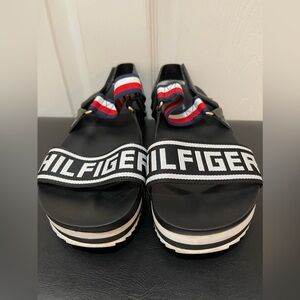 Tommy Hilfiger Womens Sandlas Open Toe Ankle Strap Size 10M Black